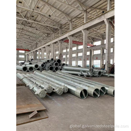 Transmission Steel Pole Hot dip galvanized monopole with anchor bolt system Manufactory